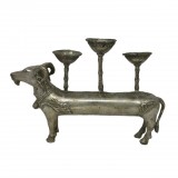 HOLY COW CANDLE HOLDER BRONZE SILVER COLOR - STATUES